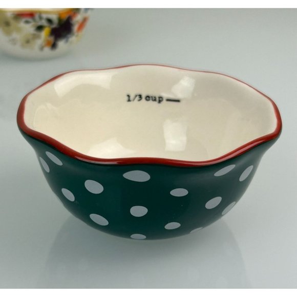 Pioneer Woman Nesting Measuring Cups Bowls, Floral Polka Dots Colorful Set of 4 - Picture 7 of 15